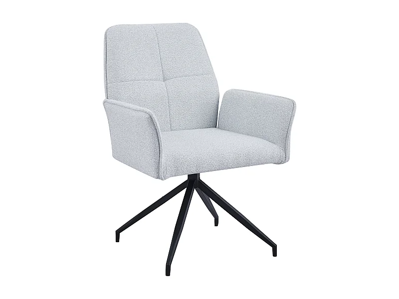 Lot de 2 Chaise de Bureau LUTETIA – Métal Noir & Tissu Tweed– 65x62x88 cm