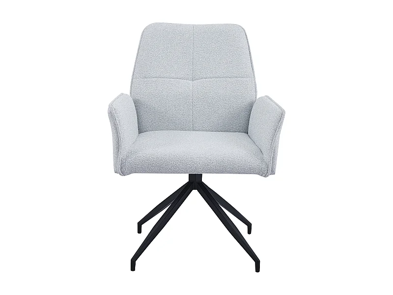 Lot de 2 Chaise de Bureau LUTETIA – Métal Noir & Tissu Tweed– 65x62x88 cm - Gris