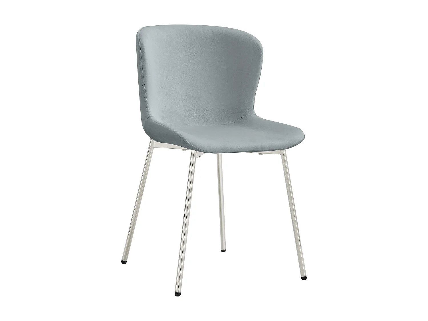 Lot de 4 chaises ELEN chrome velours