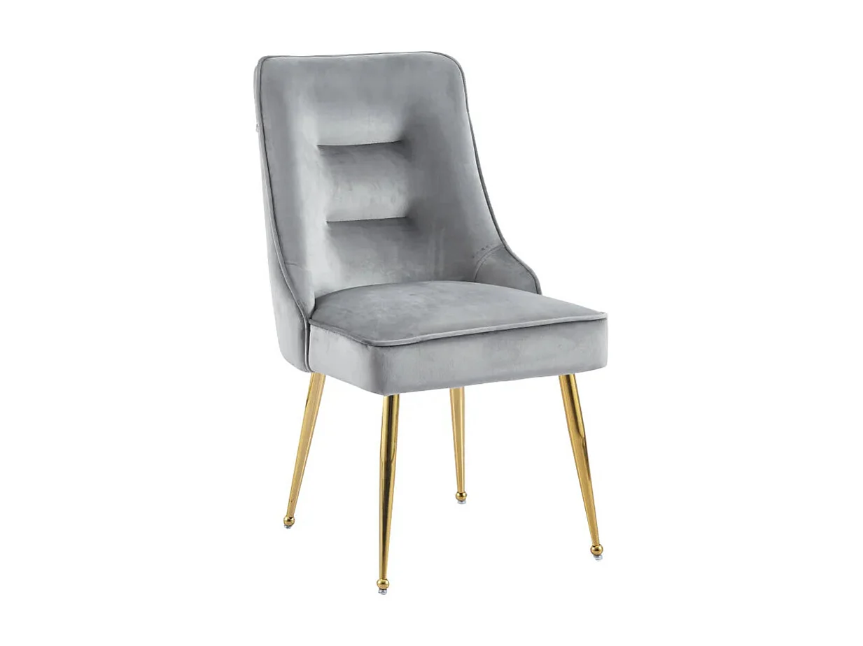 Lot de 2 chaises luxury ZIP en velours pieds Gold - Anthracite