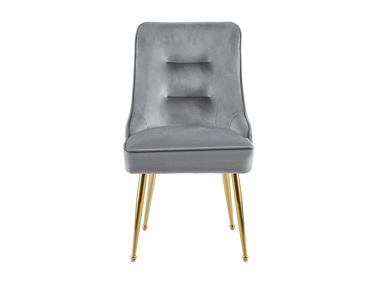 Lot de 2 chaises luxury ZIP en velours pieds Gold - Anthracite