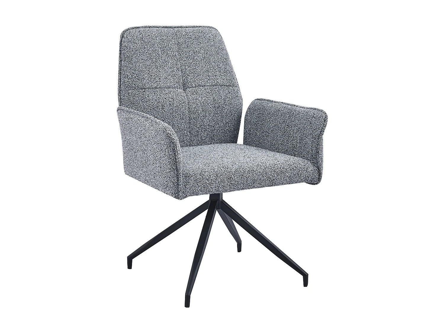 Lot de Chaise de Bureau LUTETIA – Métal Noir & Tissu Tweed– 65x62x88 cm