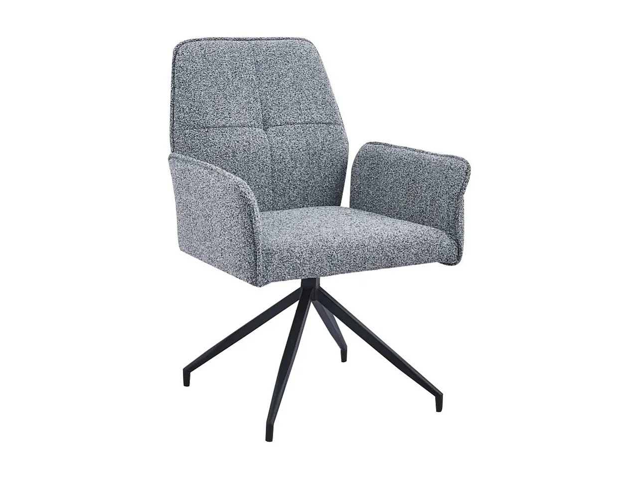 Lot de Chaise de Bureau LUTETIA – Métal Noir & Tissu Tweed– 65x62x88 cm