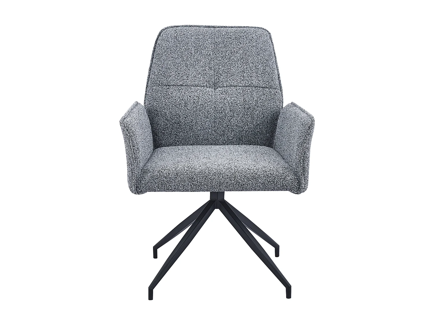 Lot de Chaise de Bureau LUTETIA – Métal Noir & Tissu Tweed– 65x62x88 cm