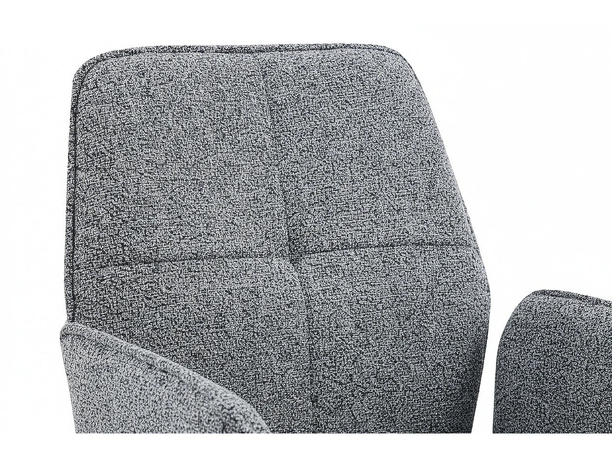 Lot 2 Chaises de Bureau Lutetia Tissu Tweed Anthracite Pieds Métal Noir 65x62x88cm