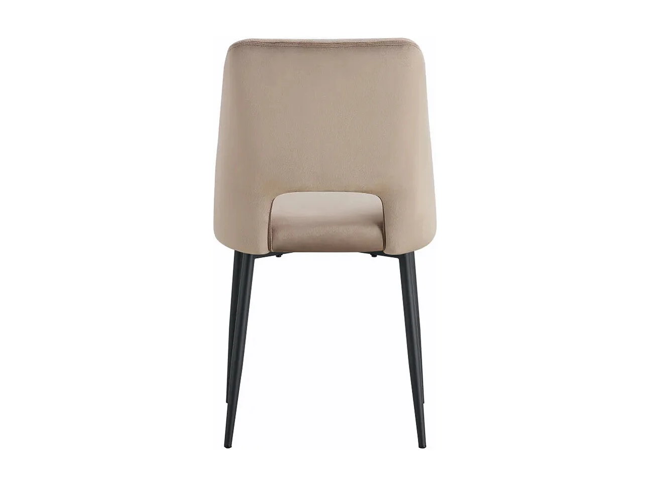 Lot de 4 chaises AVA Métal noir Velours - Taupe