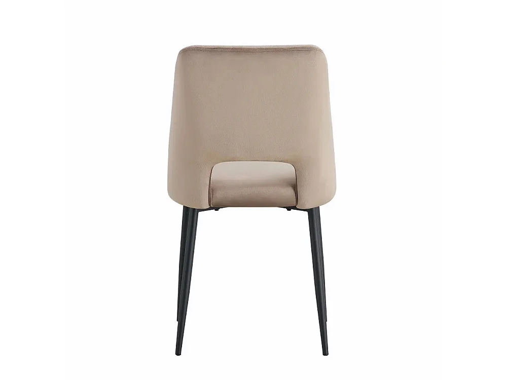 Lot de 4 chaises AVA Métal noir Velours - Taupe