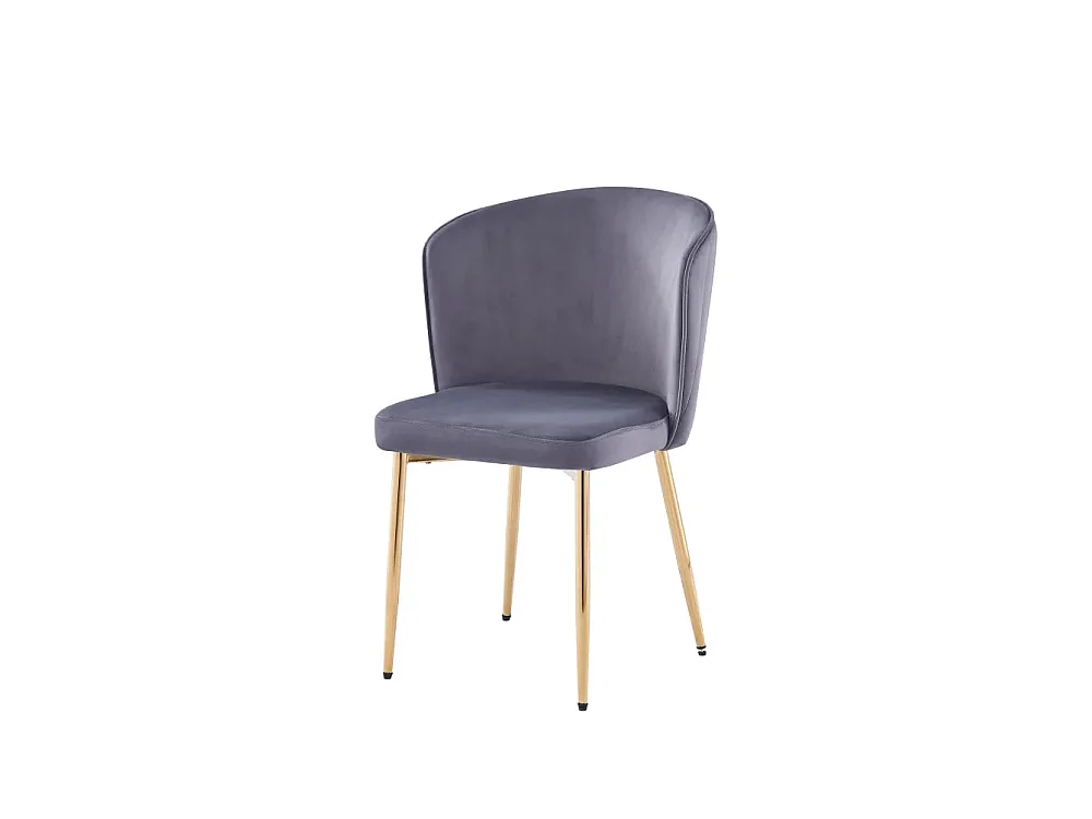 Lot de 4 chaises moderne DIANA gold velours anthracite