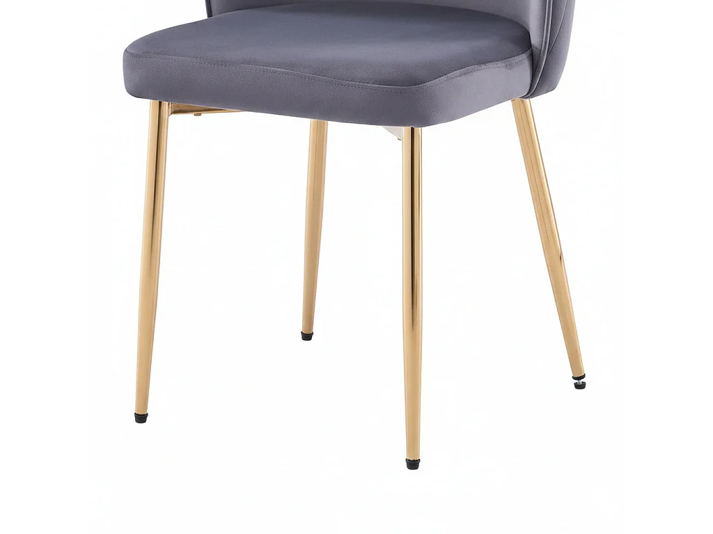 Lot de 4 chaises moderne DIANA gold velours anthracite