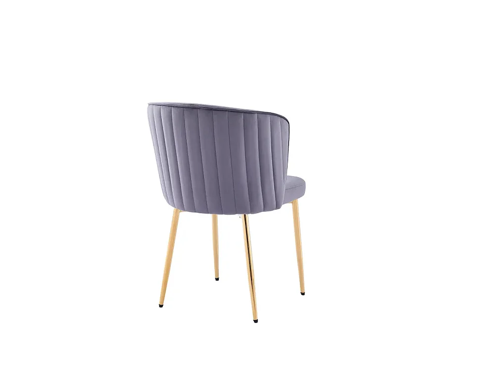 Lot de 4 chaises moderne DIANA gold velours anthracite