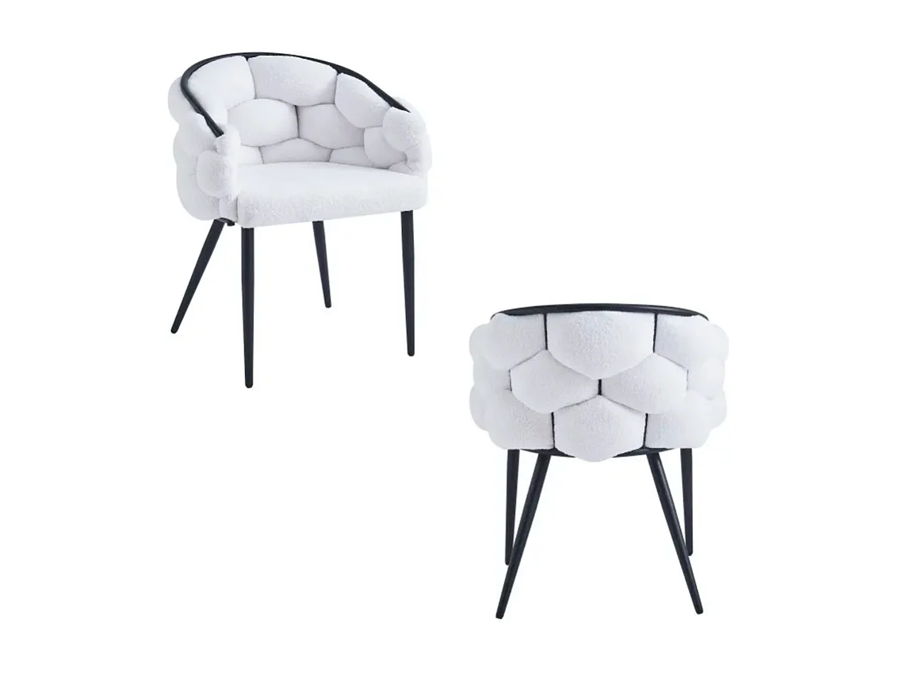 Lot de 2 chaises BALLON pieds métal noir