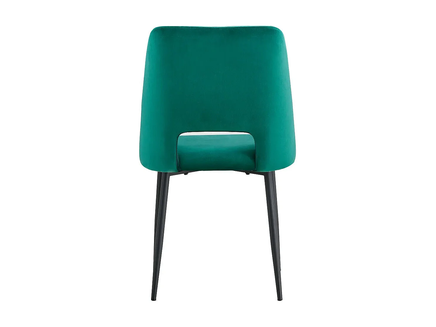 Lot de 4 chaises AVA Métal noir Velours - Vert