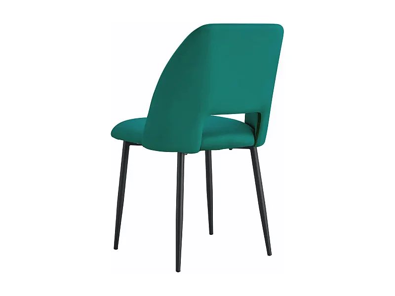 Lot de 4 chaises AVA Métal noir Velours - Vert