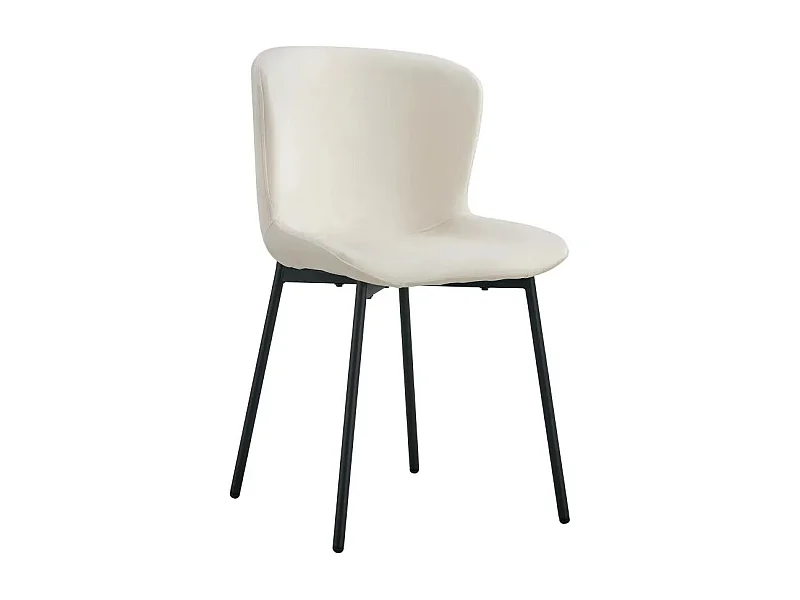 Lot de 4 chaises ELEN métal noir velours