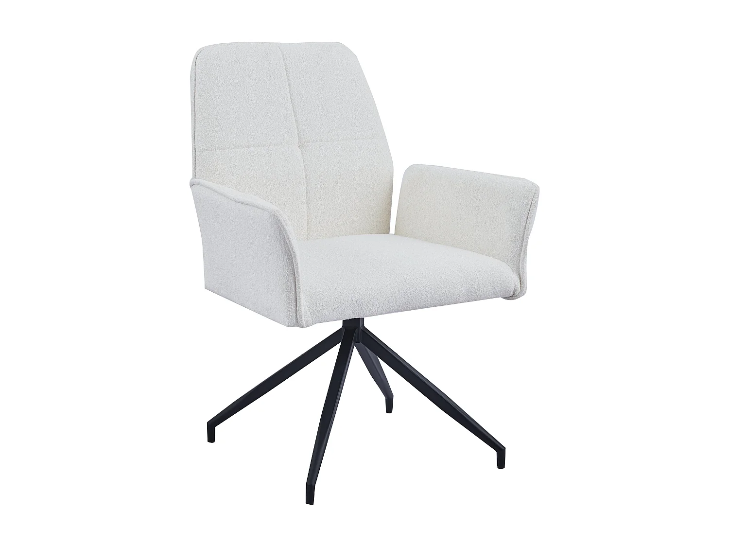 Lot de Chaise de Bureau LUTETIA – Métal Noir & Tissu Tweed– 65x62x88 cm