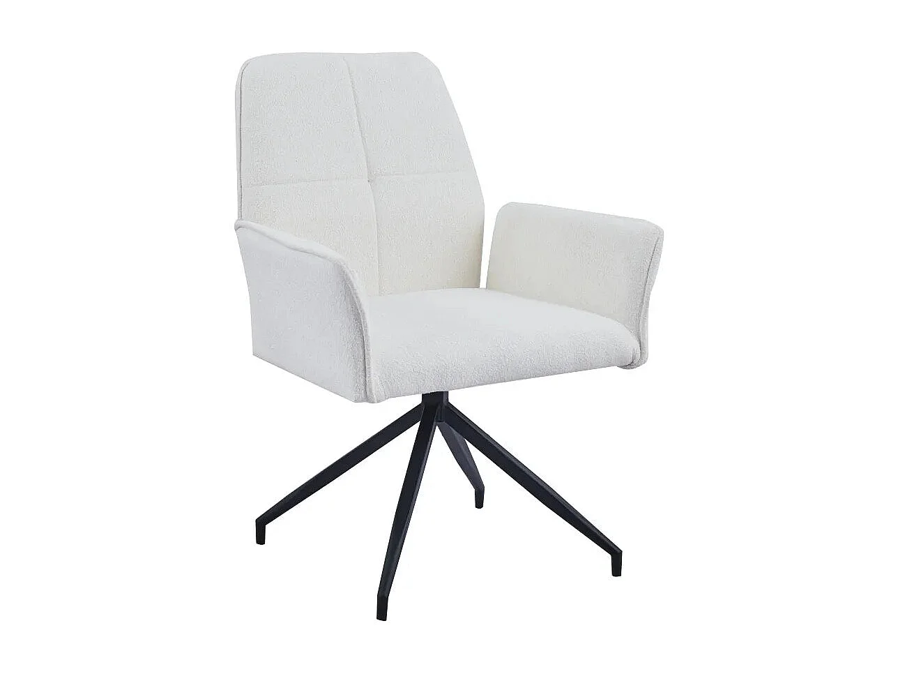 Lot de 2 Chaise de Bureau LUTETIA – Métal Noir & Tissu Tweed– 65x62x88 cm