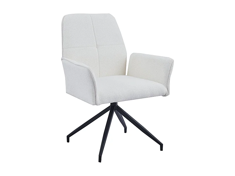 Lot de 2 Chaise de Bureau LUTETIA – Métal Noir & Tissu Tweed– 65x62x88 cm