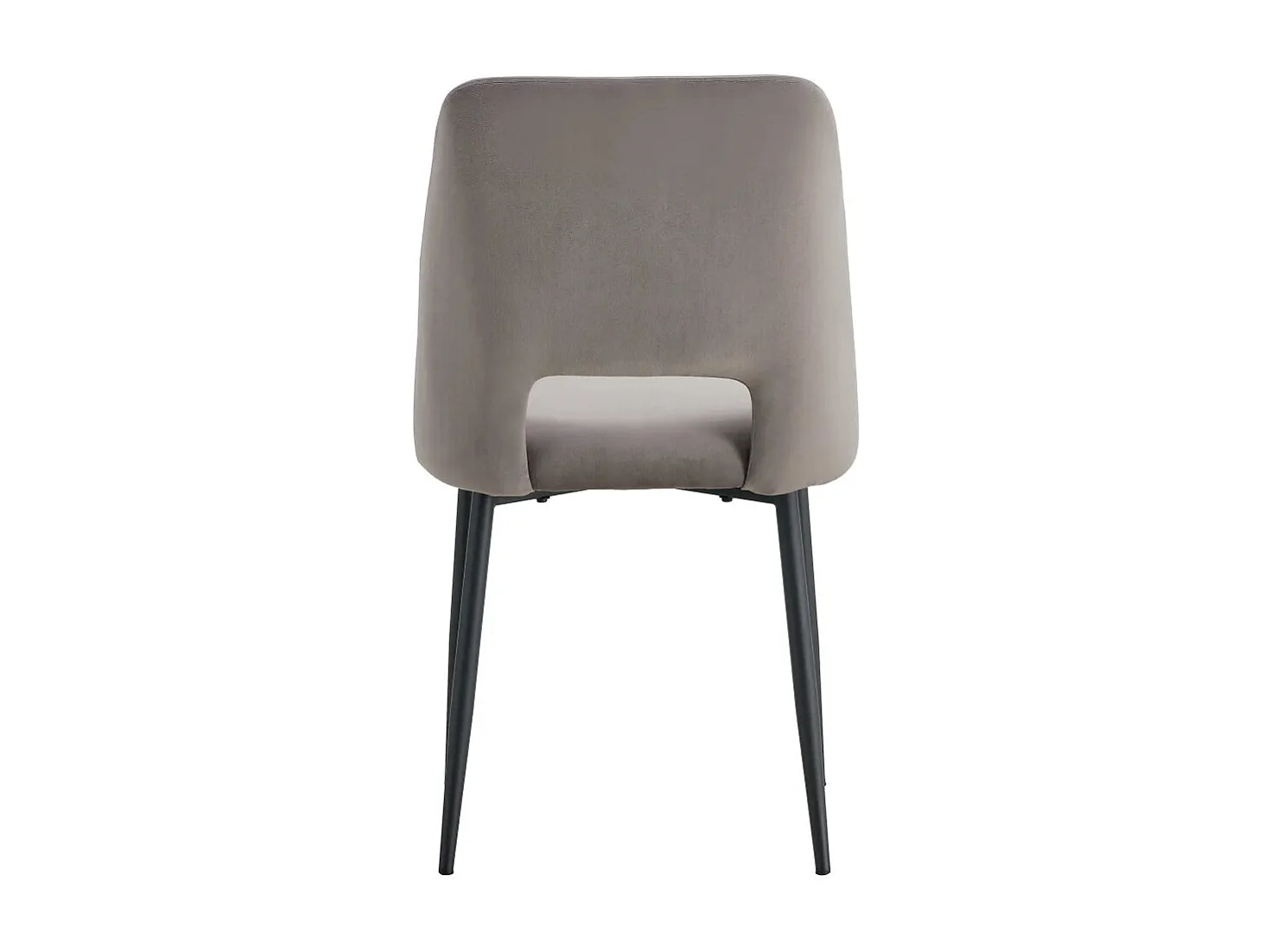 Lot de 4 chaises AVA Métal noir Velours - Gris