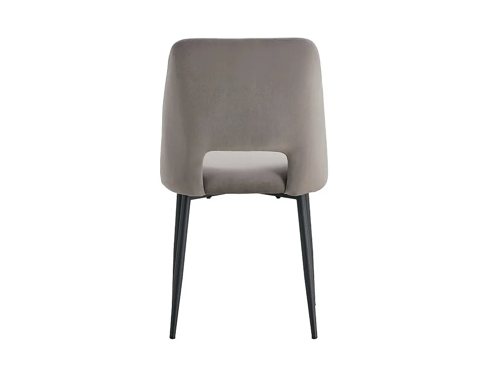 Lot de 4 chaises AVA Métal noir Velours - Gris