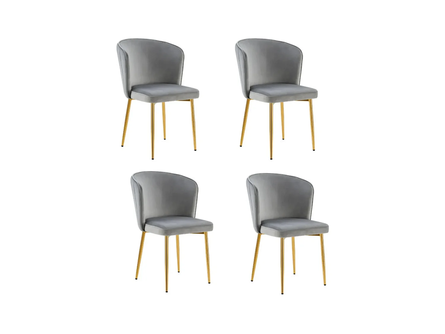 Lot de chaises moderne DIANA gold velours