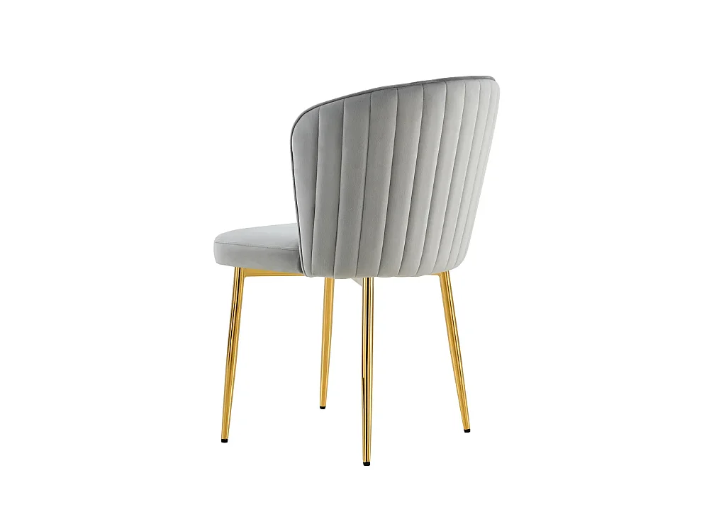 Lot de 4 chaises moderne DIANA gold velours gris