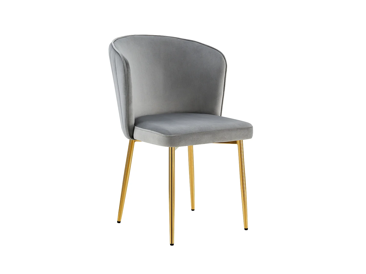 Lot de 4 chaises moderne DIANA gold velours gris