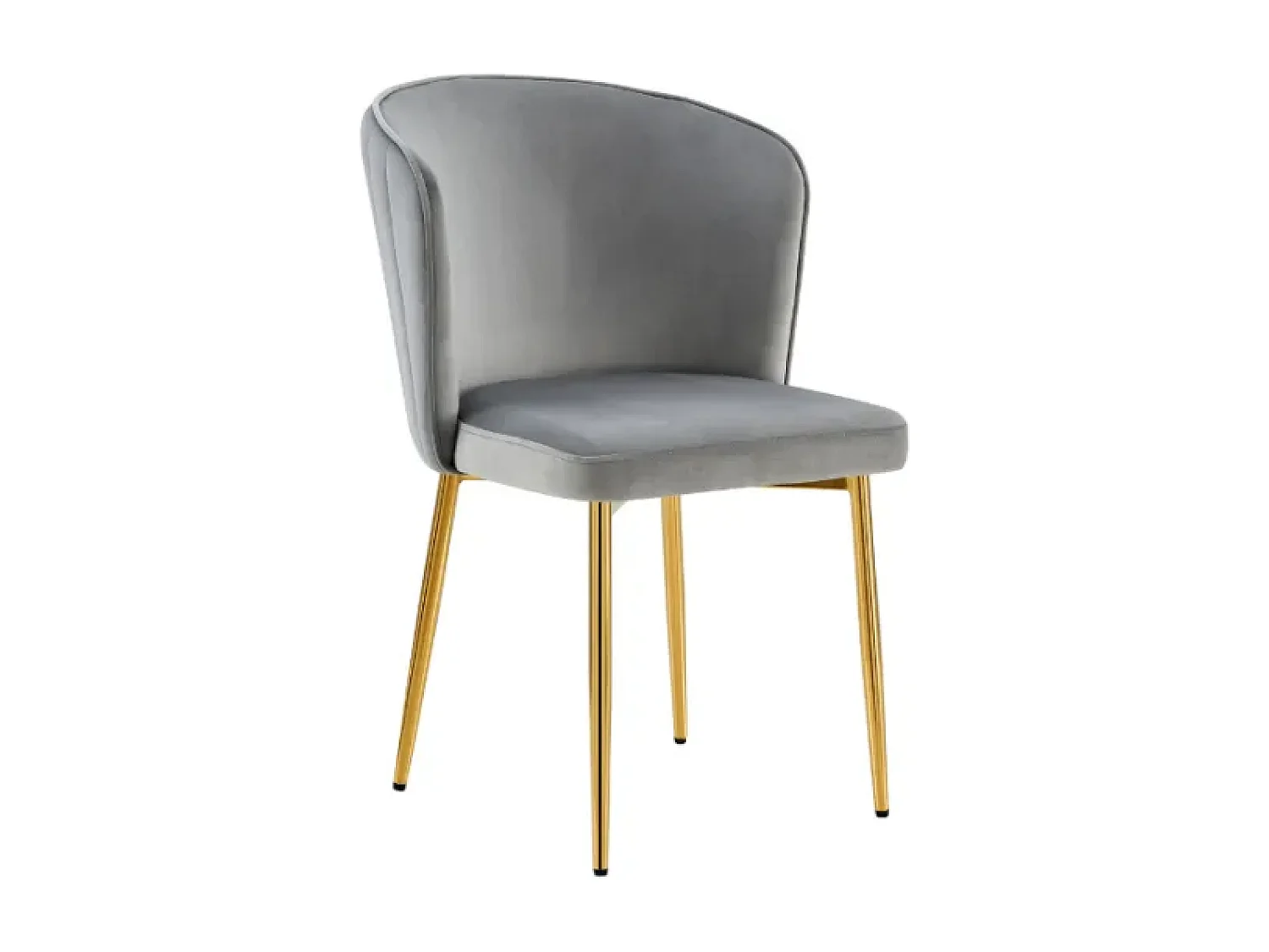Lot de 4 chaises moderne DIANA gold velours gris