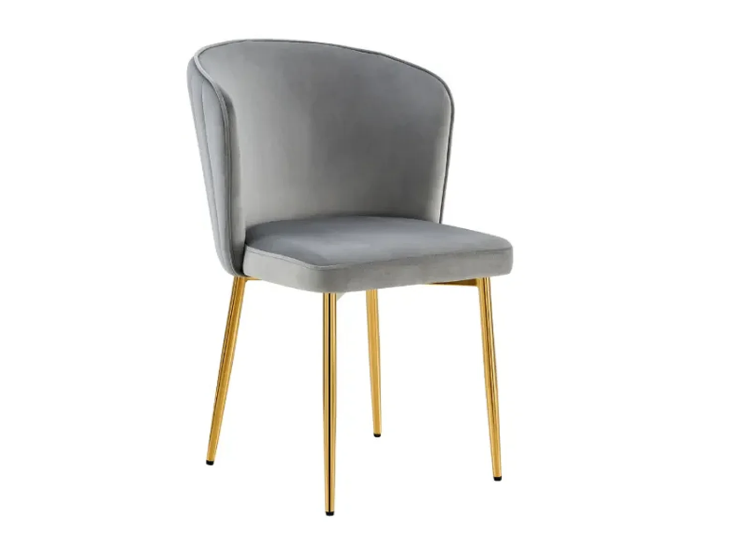 Lot de 4 chaises moderne DIANA gold velours gris