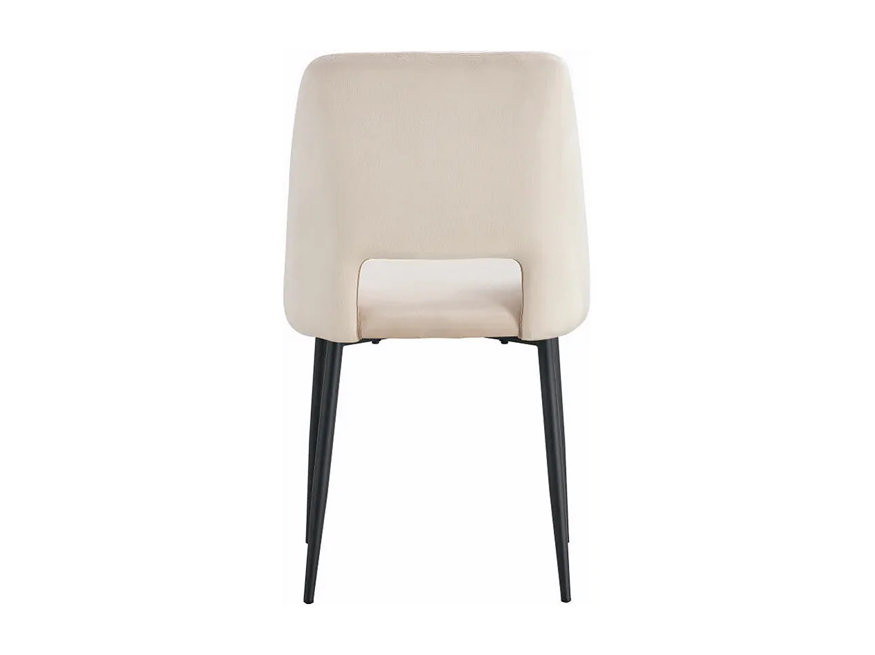 Lot de 4 chaises AVA Métal noir Velours - Beige