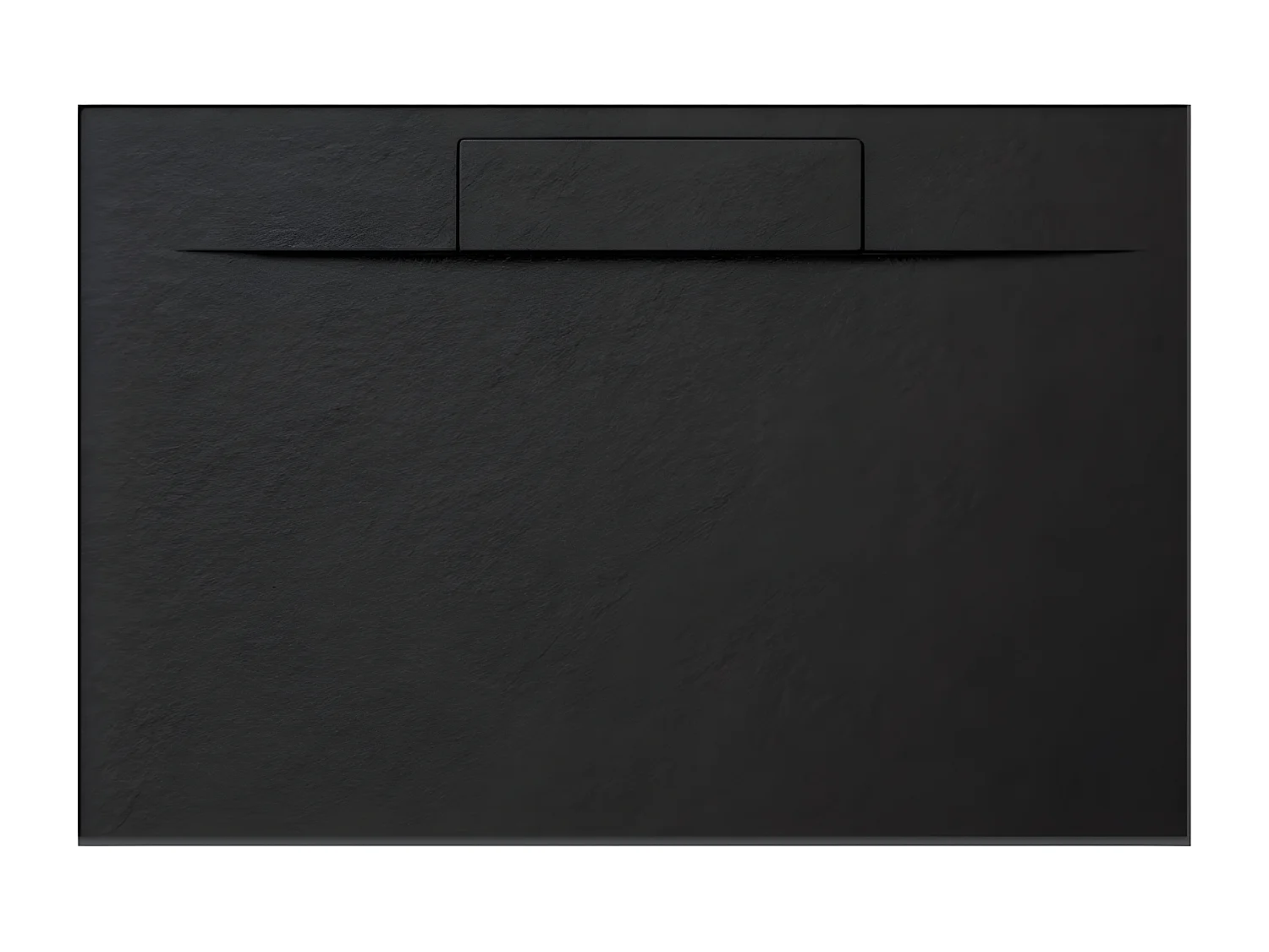 Receveur de douche 130X65 cm noir Vulcano Line PLUS en Résine et Poudre de Marbre avec Grille Latérale EN RÉSINE DE MARBRE