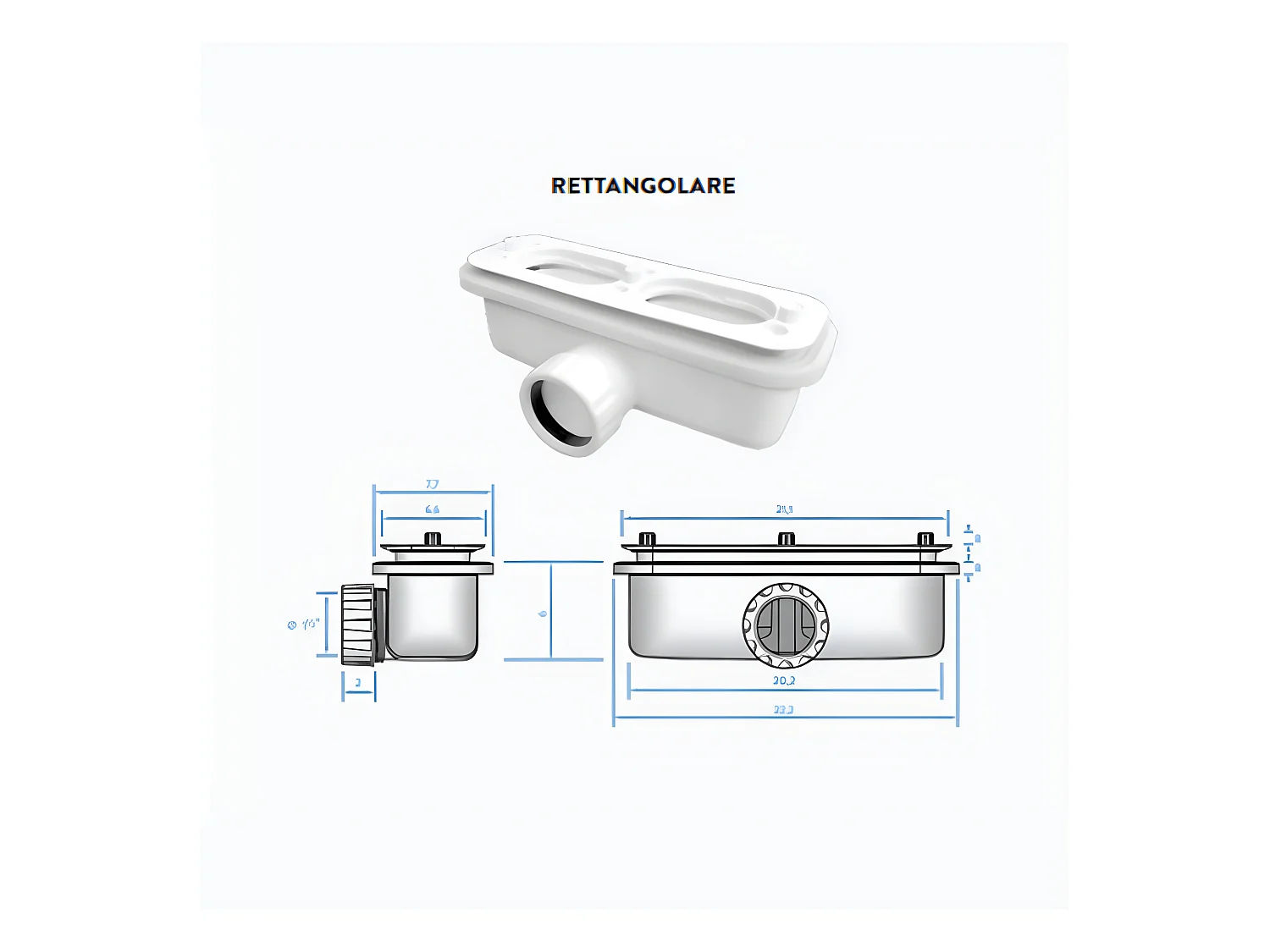 Duschwanne 190X90 cm GRAU RAL 7037 Vulcano Line PLUS aus Harz und Marmorpulver mit seitlichem Gitter aus MARMORHARZ
