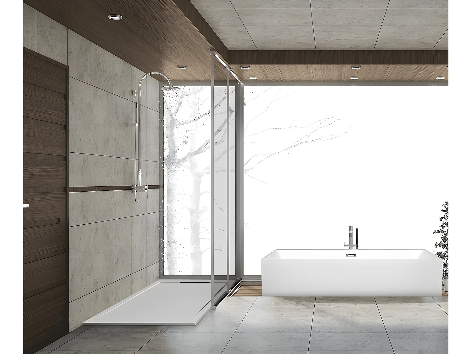 RECEVEUR DE DOUCHE 120X90 cm Ligne Nero Vulcano SLIM en résine et poudre de marbre avec grille latérale en résine de marbre