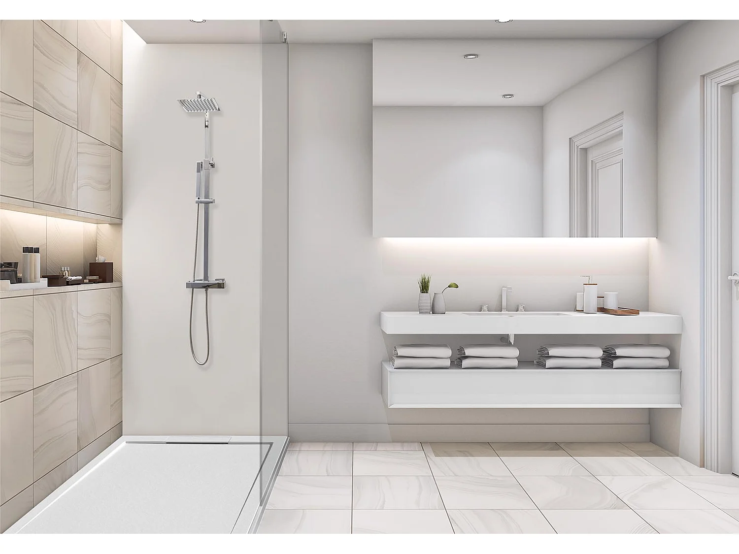 RECEVEUR DE DOUCHE 120X90 cm Ligne Nero Vulcano SLIM en résine et poudre de marbre avec grille latérale en résine de marbre