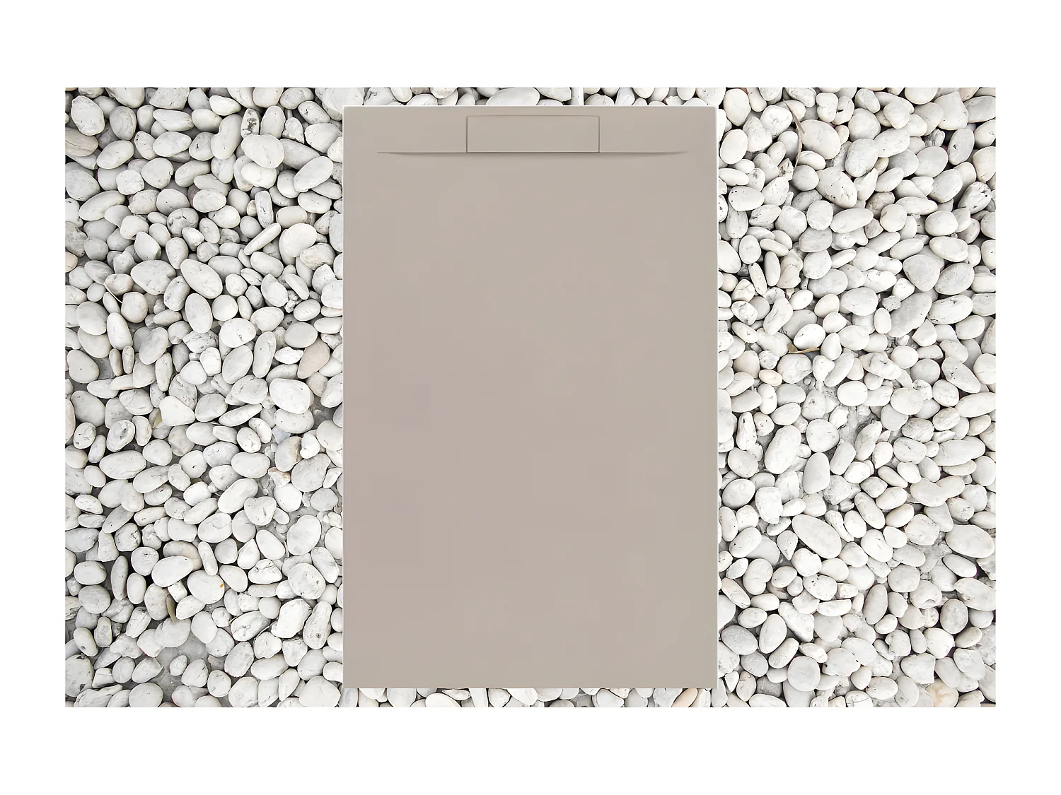 Receveur de Douche 75X160 cm Moka RAL 1001 Ligne Vulcano PLUS En Résine et Poudre de Marbre Avec Grille Latérale EN RÉSINE DE MARBRE