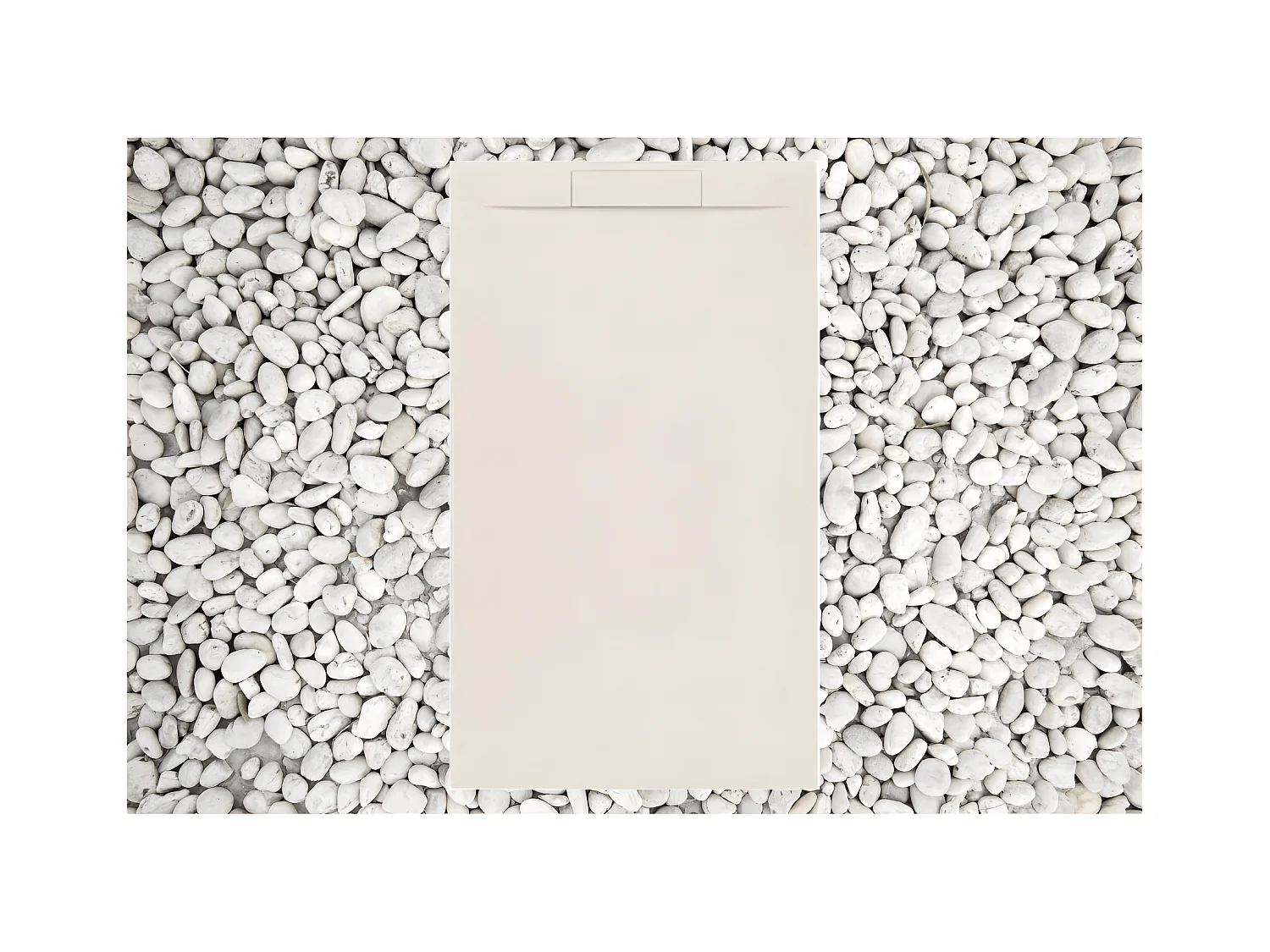 Piatto Doccia 170X90 cm BEIGE Vulcano Line PLUS In Resina e Polvere Di Marmo Con Griglia Laterale IN MARMORESINA