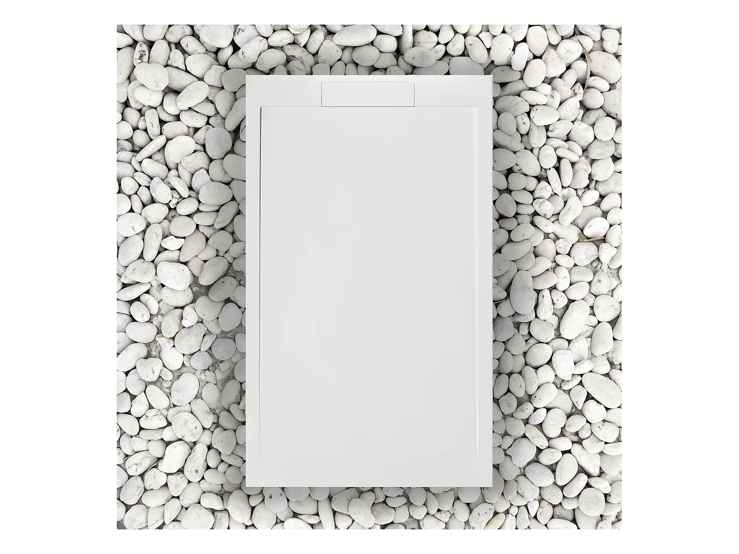 DUSCHWANNE 140X90 cm Bianco Vulcano Line SLIM aus Harz und Marmorpulver mit seitlichem Gitter aus MARMORHARZ