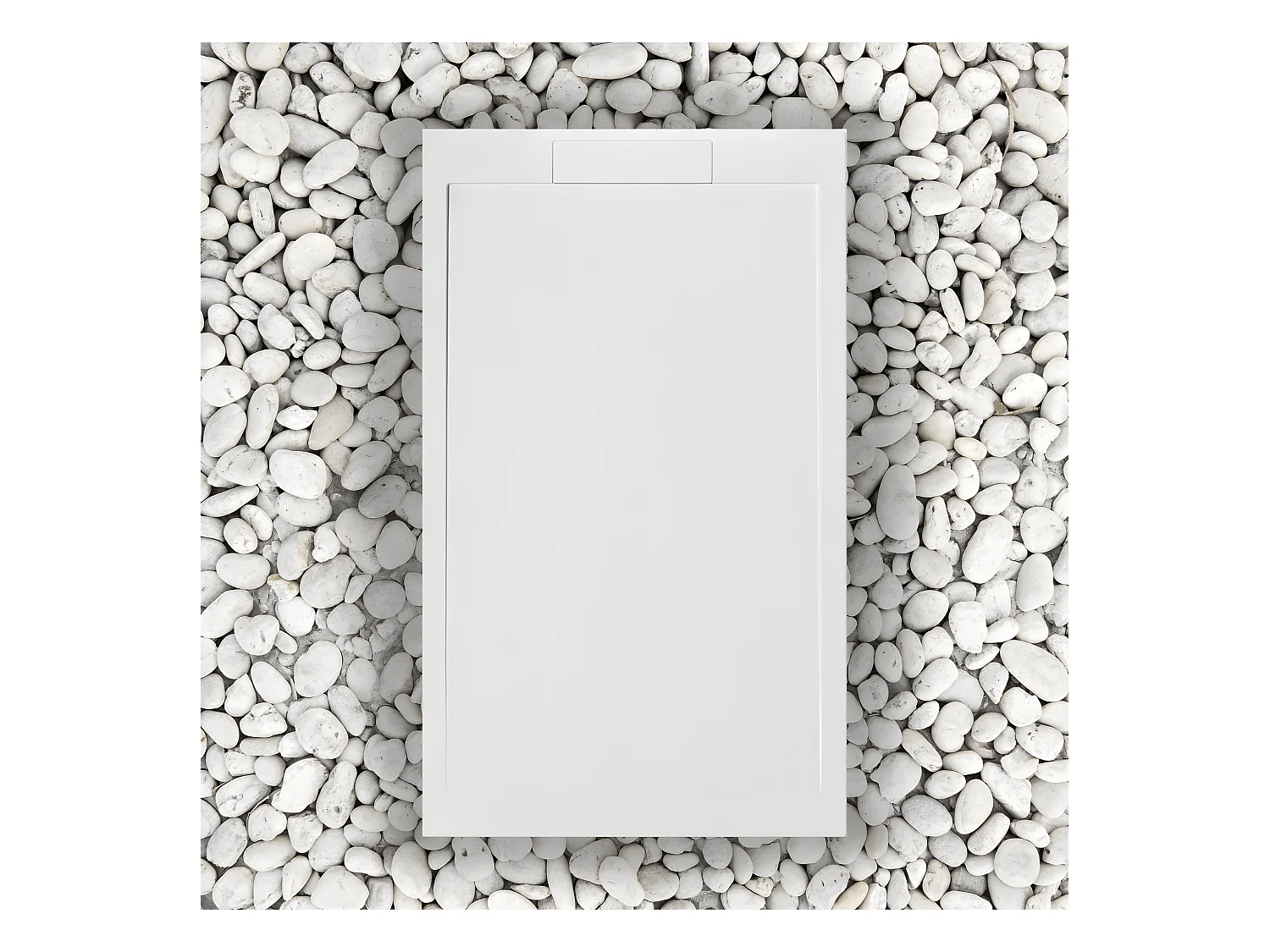 DUSCHWANNE 120X90 cm Bianco Vulcano Line SLIM aus Harz und Marmorpulver mit seitlichem Gitter aus MARMORHARZ