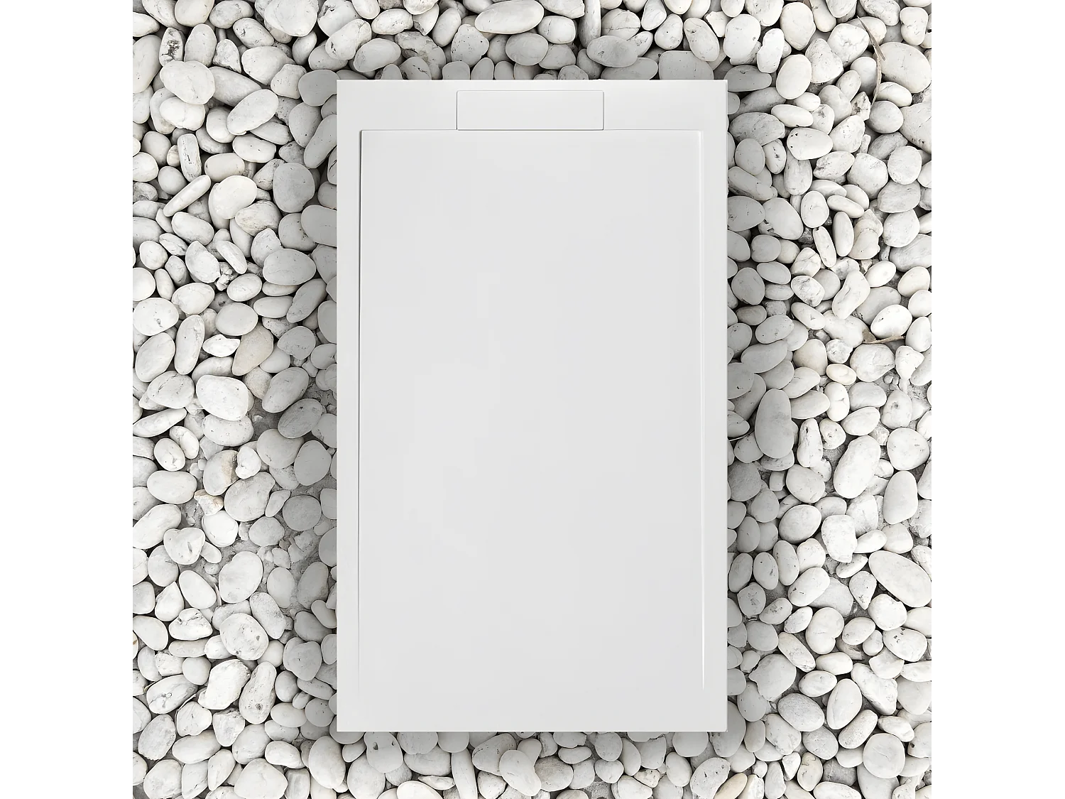 DUSCHWANNE 120X90 cm Bianco Vulcano Line SLIM aus Harz und Marmorpulver mit seitlichem Gitter aus MARMORHARZ