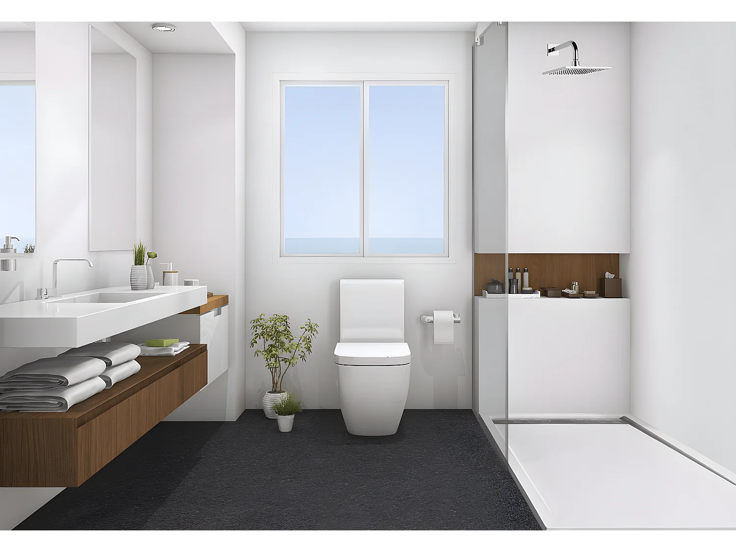 Receveur de douche 90X120 cm avec grille latérale Vulcano Line Extra Slim noir en résine synthétique et poudre de marbre avec drain