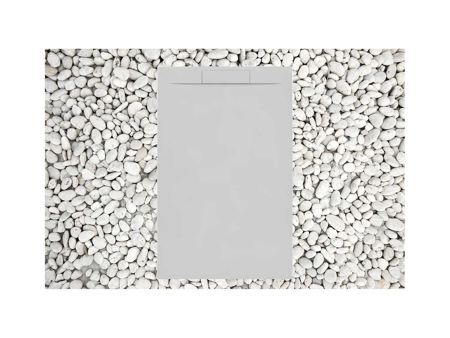 Duschwanne 150X90 cm PERLGRAU Vulcano Line PLUS aus Harz und Marmorpulver mit seitlichem Gitter aus MARMORHARZ