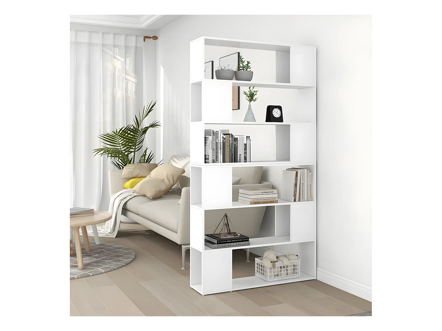 Bibliothèque/Séparateur de pièce Blanc 100x24x188 cm