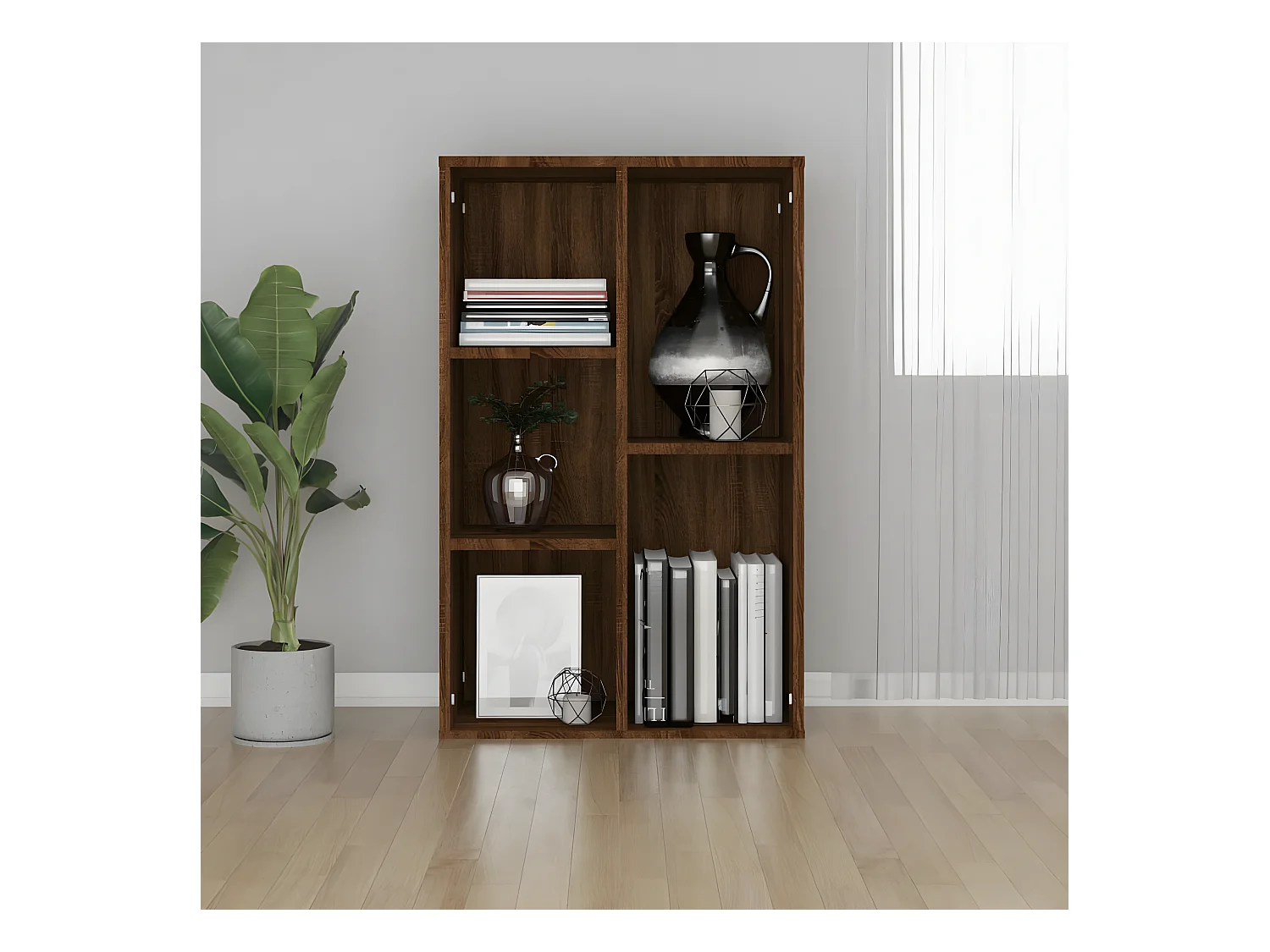 Bibliothèque/Buffet chêne marron 50x25x80 cm bois d'ingénierie