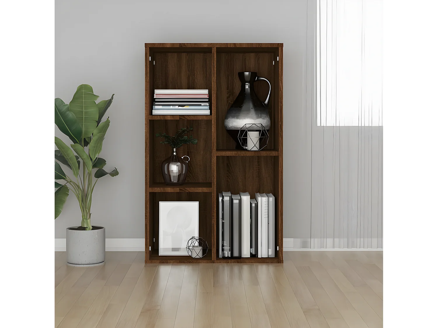 Bibliothèque/Buffet chêne marron 50x25x80 cm bois d'ingénierie