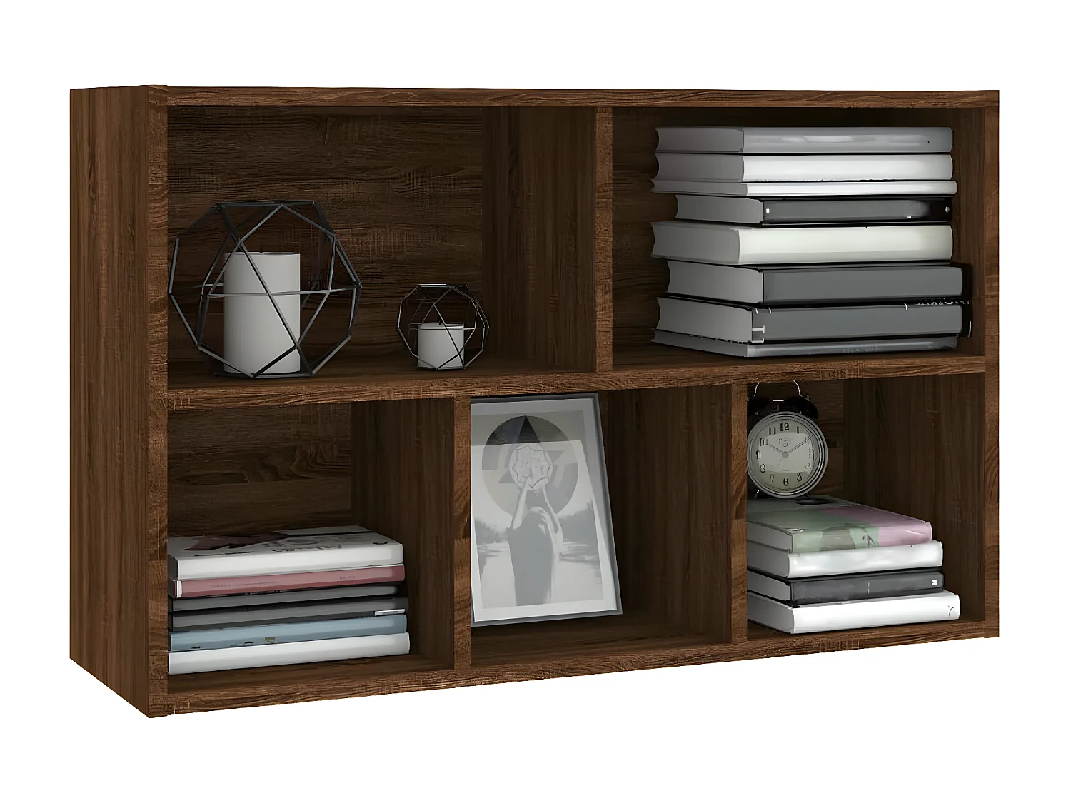 Bibliothèque/Buffet chêne marron 50x25x80 cm bois d'ingénierie