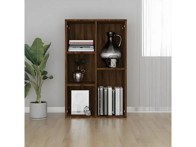 Bibliothèque/Buffet chêne marron 50x25x80 cm bois d'ingénierie