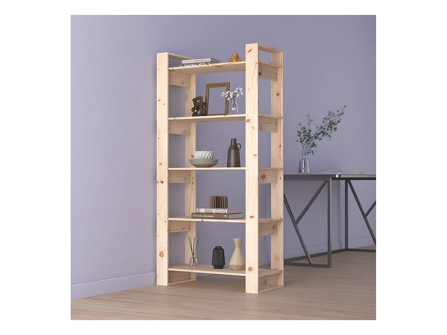 Bibliothèque/Séparateur de pièce 80x35x160 cm Bois massif