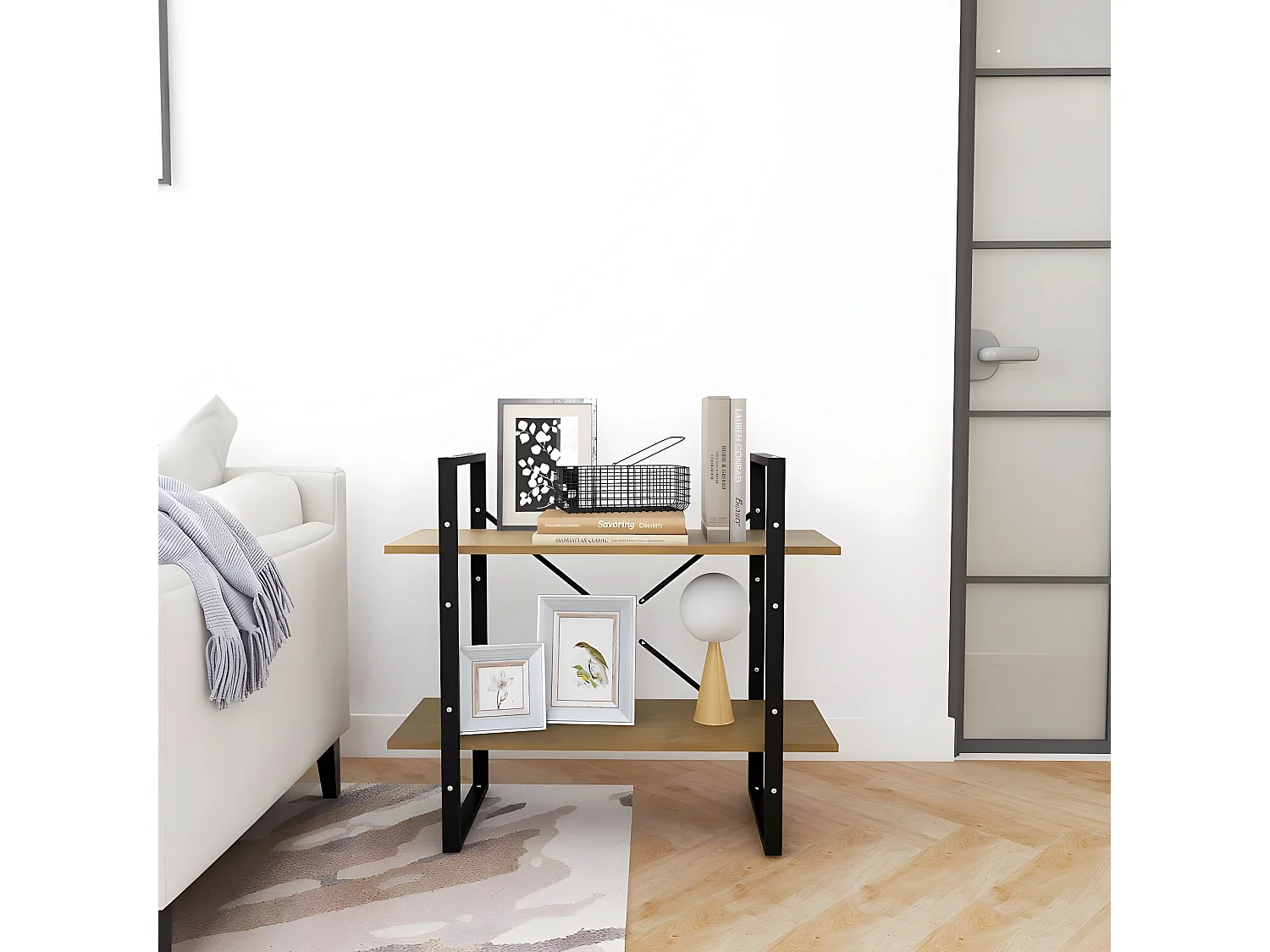 Bibliothèque à 2 niveaux Marron 80x30x70 cm Bois de pin massif