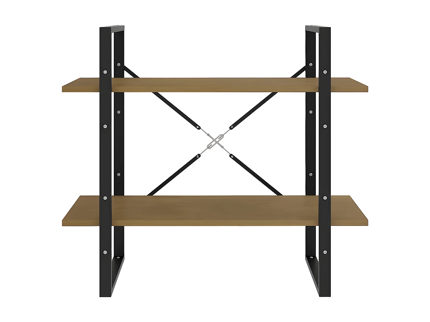 Bibliothèque à 2 niveaux Marron 80x30x70 cm Bois de pin massif