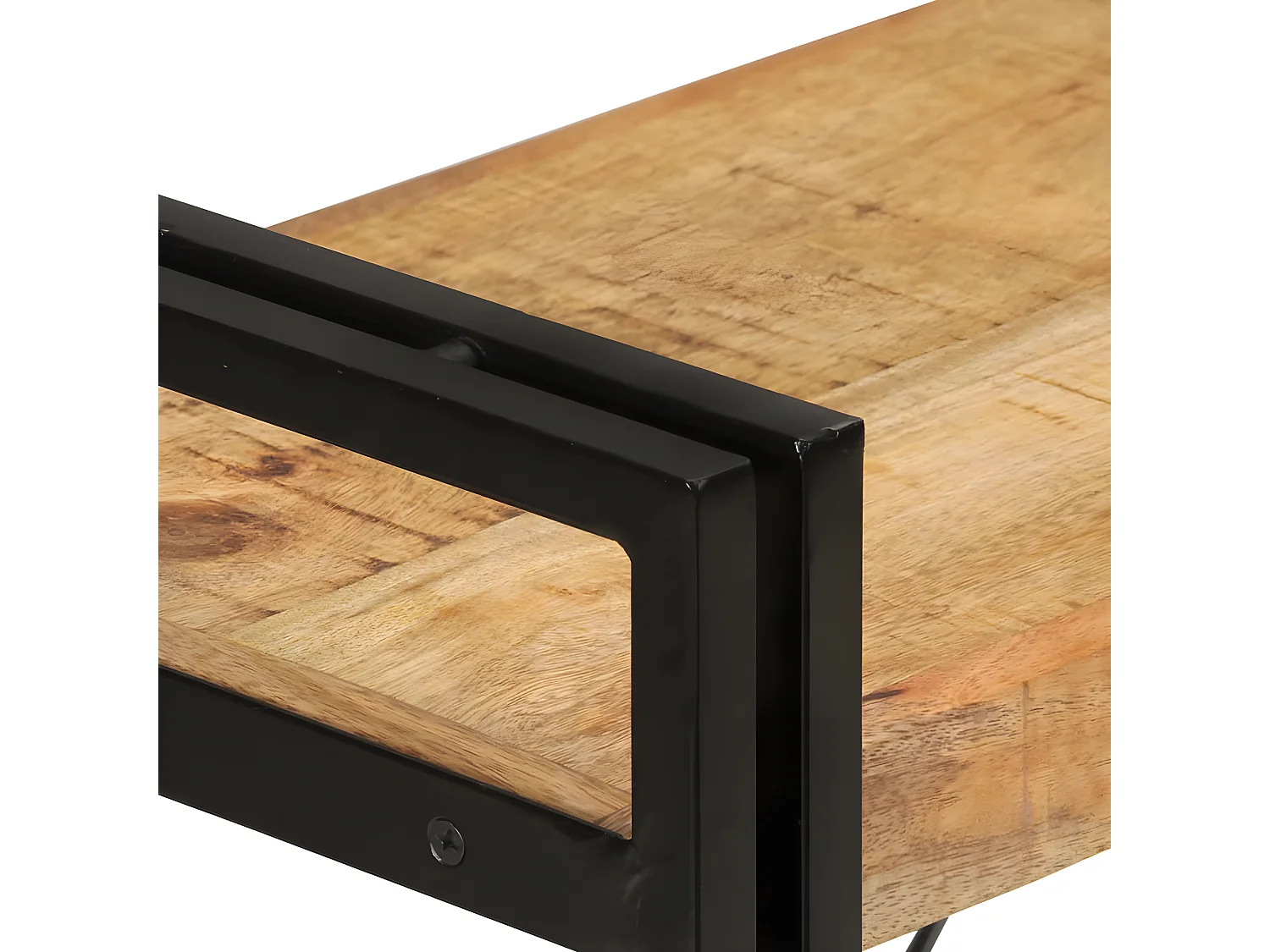 Estantería de 3 alturas hierro y madera maciza mango 77x30x80cm