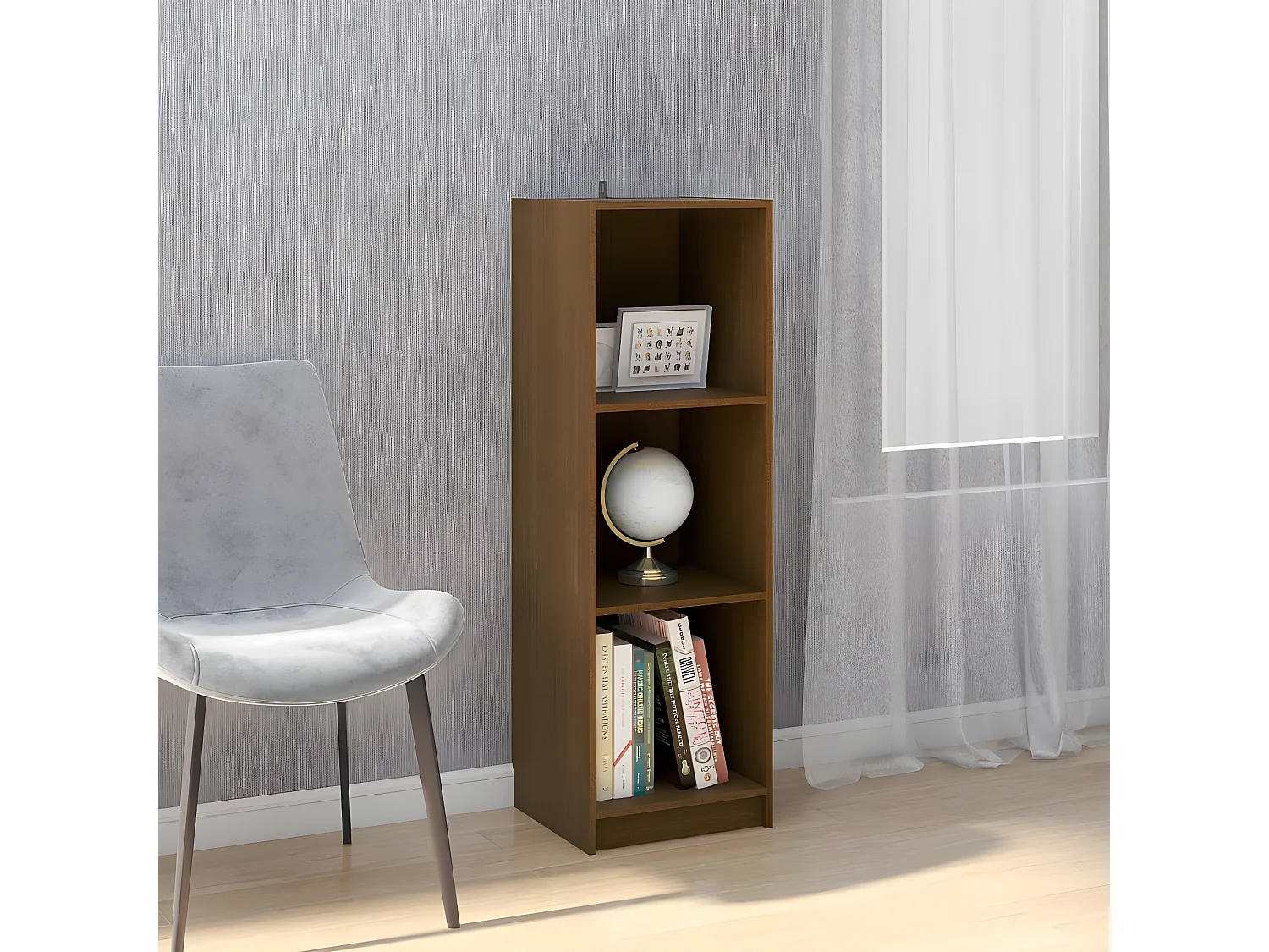 Bibliothèque/Séparateur de pièce Marron miel Bois de pin massif